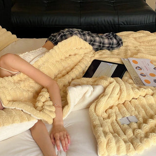 Soft Faux Rabbit Fur Warm Blanket by painevida