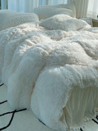 Soft Warm Coral Mink Velvet Cotton Four-piece Bedding Set