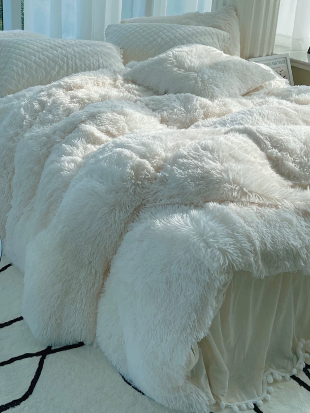 Soft Warm Coral Mink Velvet Cotton Four-piece Bedding Set