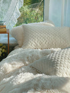 Soft Warm Coral Mink Velvet Cotton Four-piece Bedding Set