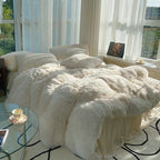 Soft Warm Coral Mink Velvet Cotton Four-piece Bedding Set
