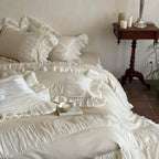 Silk White French Retro Cotton Four-piece Bedding Set