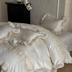 Silk White French Retro Cotton Four-piece Bedding Set