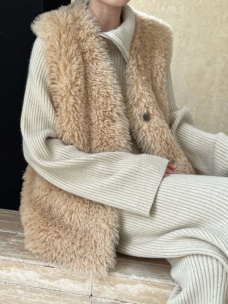 High-end Lambswool Vest jacket