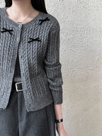 Bow Knit Two-Piece Cardigan