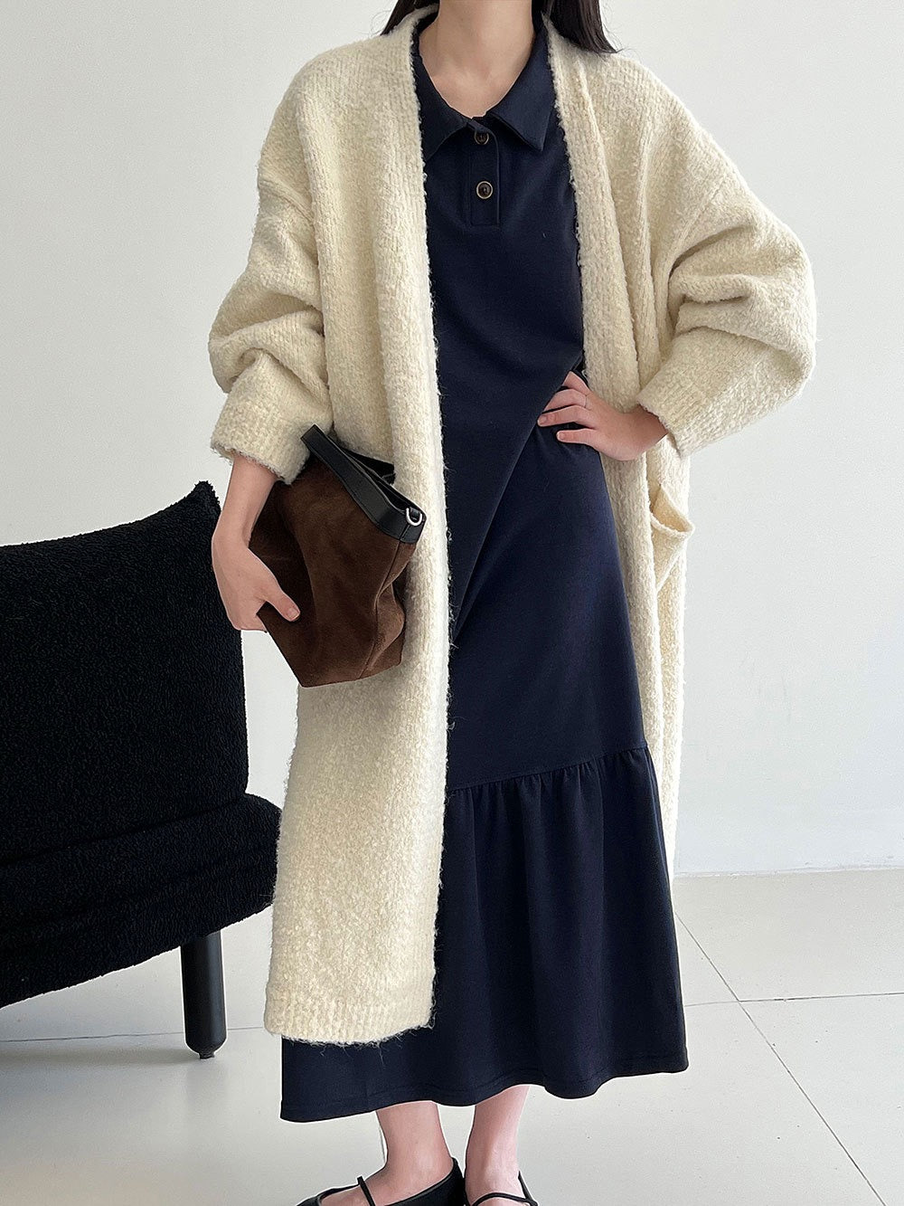 Loose Soft Cashmare Long Knitted Cardigan