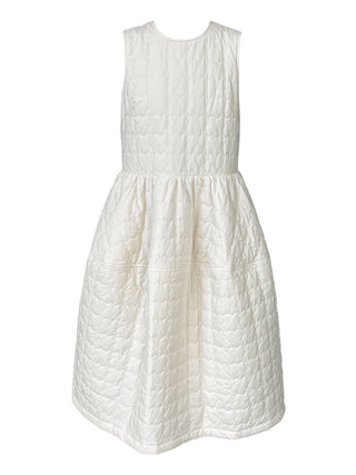 Elegant Cotton Quilted Tie Long Dress by painevida