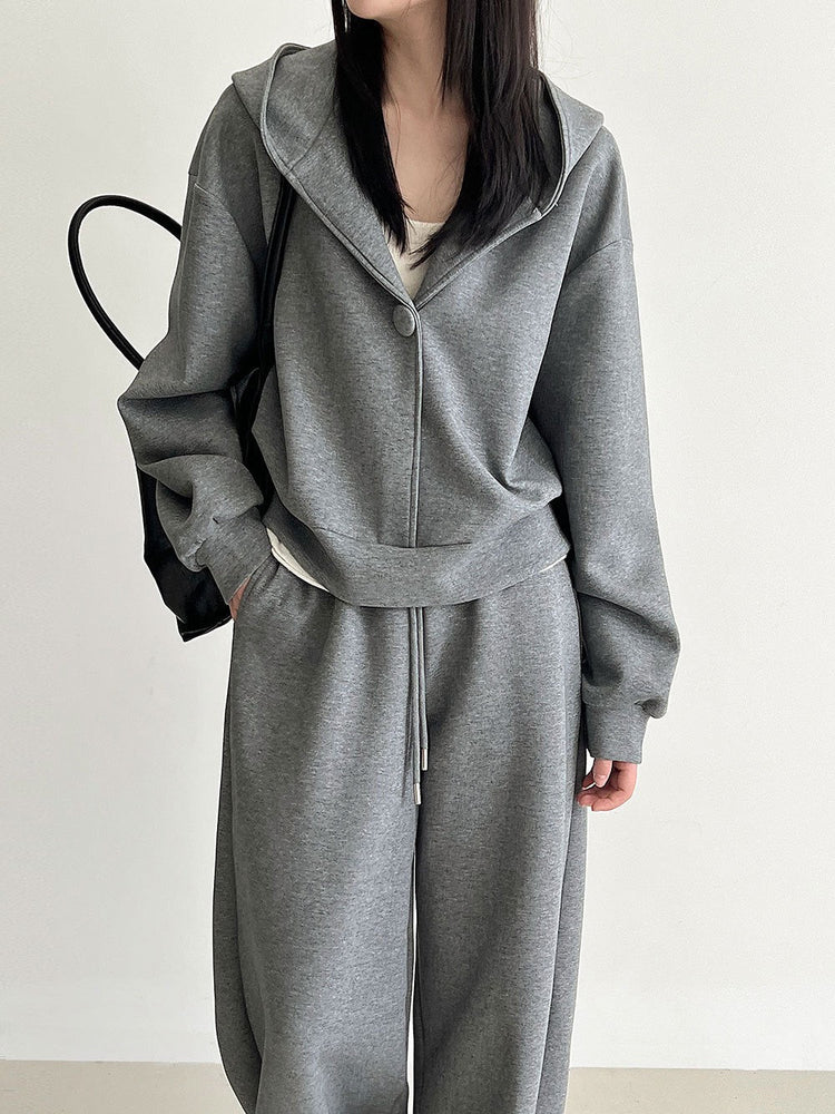 One-button Loose Sports Suit by painevida