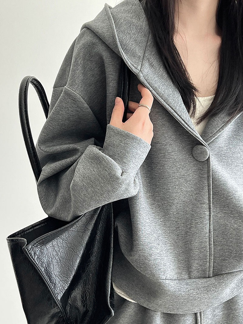 One-button Loose Sports Suit