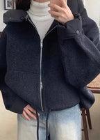 Cute Down Hooded Cashmere Short Coat