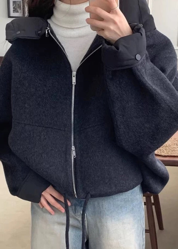 Cute Down Hooded Cashmere Short Coat