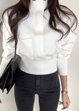 Simple Design High-neck Sweater