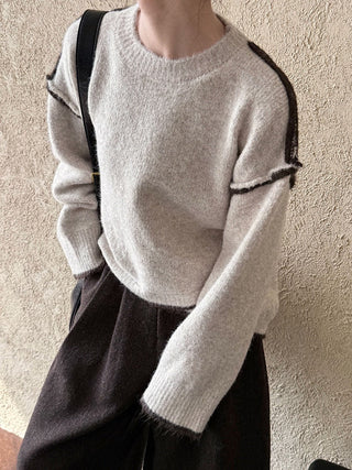 Lazy Irregular Hem Sweater by painevida