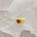 Red heart+Dark Yellow Ring