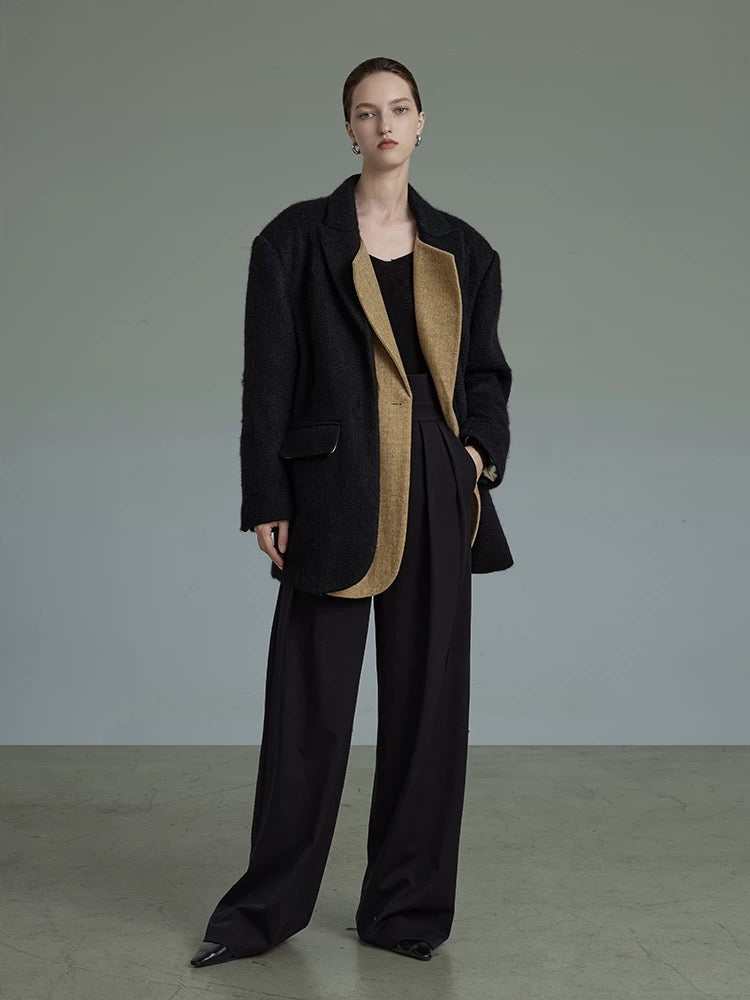 Thick Woolen Faux 2-Piece Coat - Premium Double Layer Design