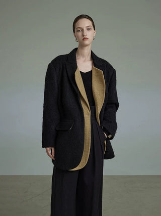 Thick Woolen Faux 2-Piece Coat - Premium Double Layer Design by painevida