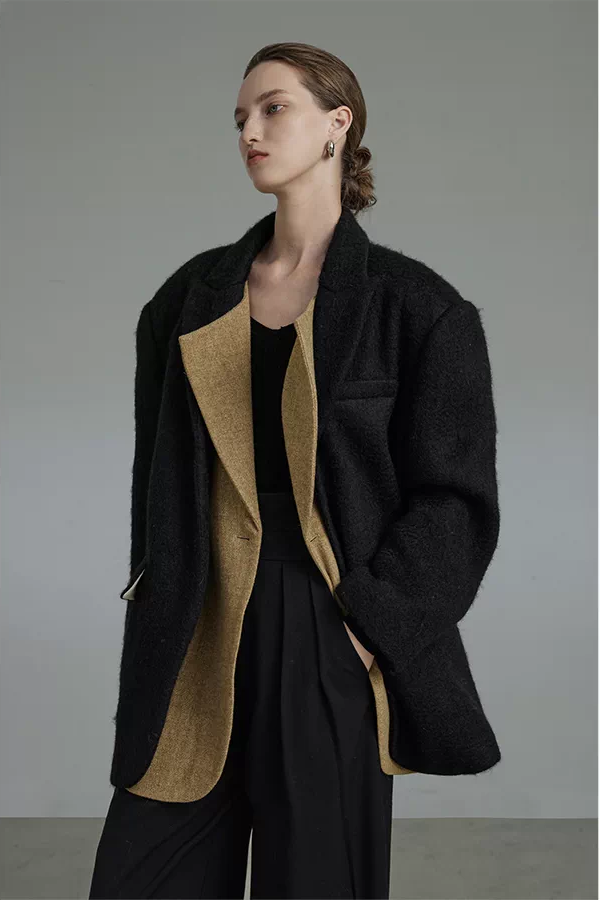 Thick Woolen Faux 2-piece Woolen Coat