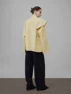 Irregular Collar Double-faced Wool Coat