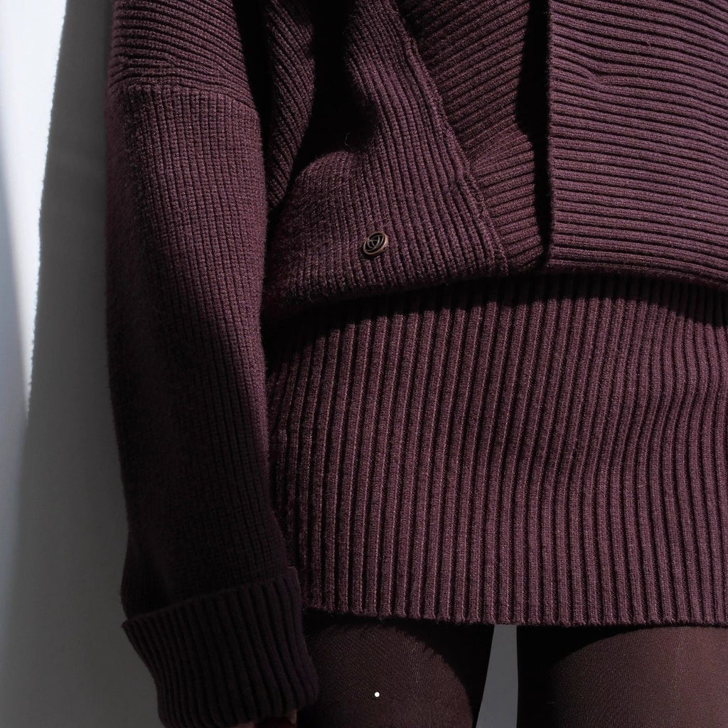 V-neck Bodycon Long Knit Top