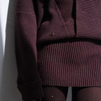 V-neck Bodycon Long Knit Top