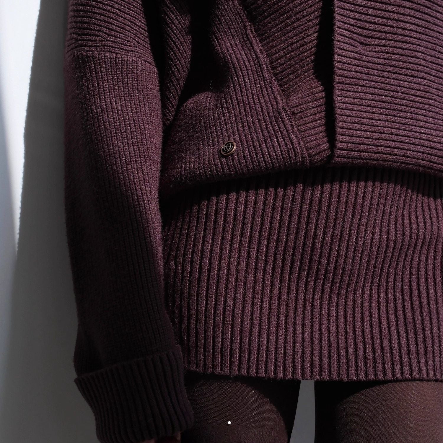 V-neck Bodycon Long Knit Top