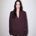 V-neck Bodycon Long Knit Top