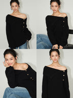 Lazy Off-shoulder Knit Top