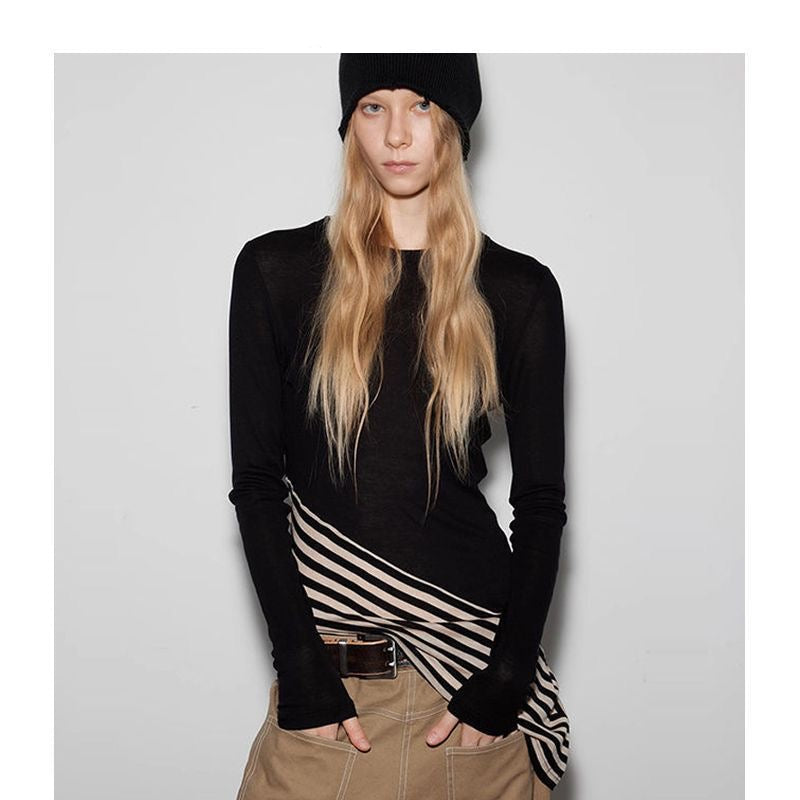 Irregular Diagonal Striped Base Layer Top