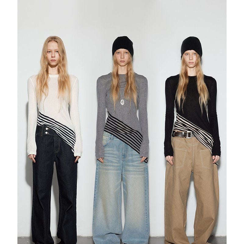 Irregular Diagonal Striped Base Layer Top