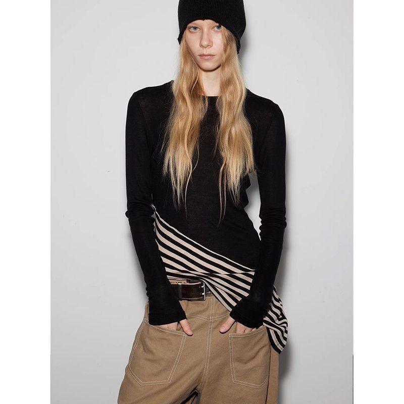 Irregular Diagonal Striped Base Layer Top