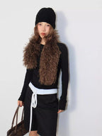 Curly Plush Cross Scarf