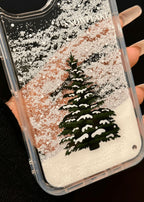 Snowy Sand Christmas Tree Shockproof Phone Case