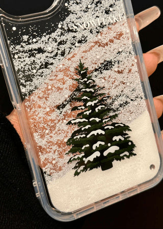 Snowy Sand Christmas Tree Shockproof Phone Case by painevida