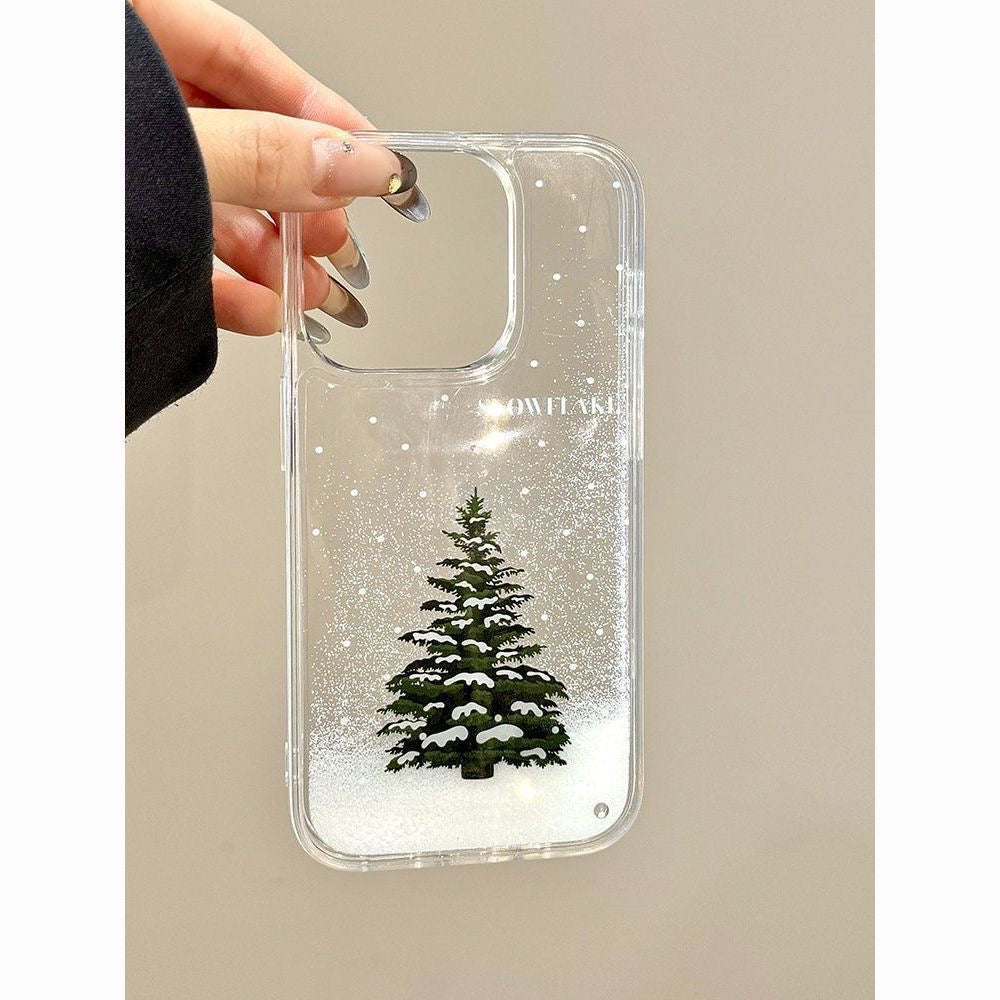 Snowy Sand Christmas Tree Shockproof Phone Case