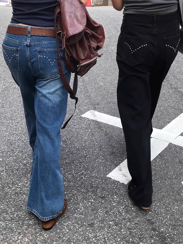 Retro Studded High-waisted Jeans by painevida