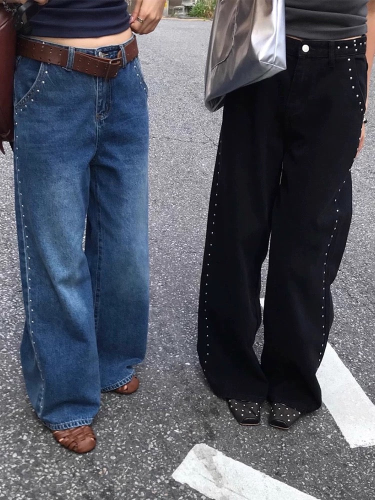 Retro Studded High-waisted Jeans by painevida