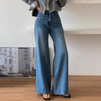 Retro Straight-leg Flared Jeans by painevida