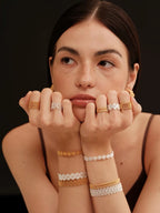 Lace-Carved Bangle | 18K Gold & Silver - PAINEVIDA