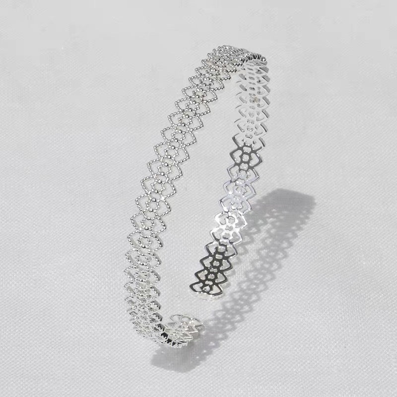 Lace-Carved Bangle | 18K Gold & Silver - PAINEVIDA