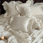 Silk White French Retro Cotton Four-piece Bedding Set - PAINEVIDA