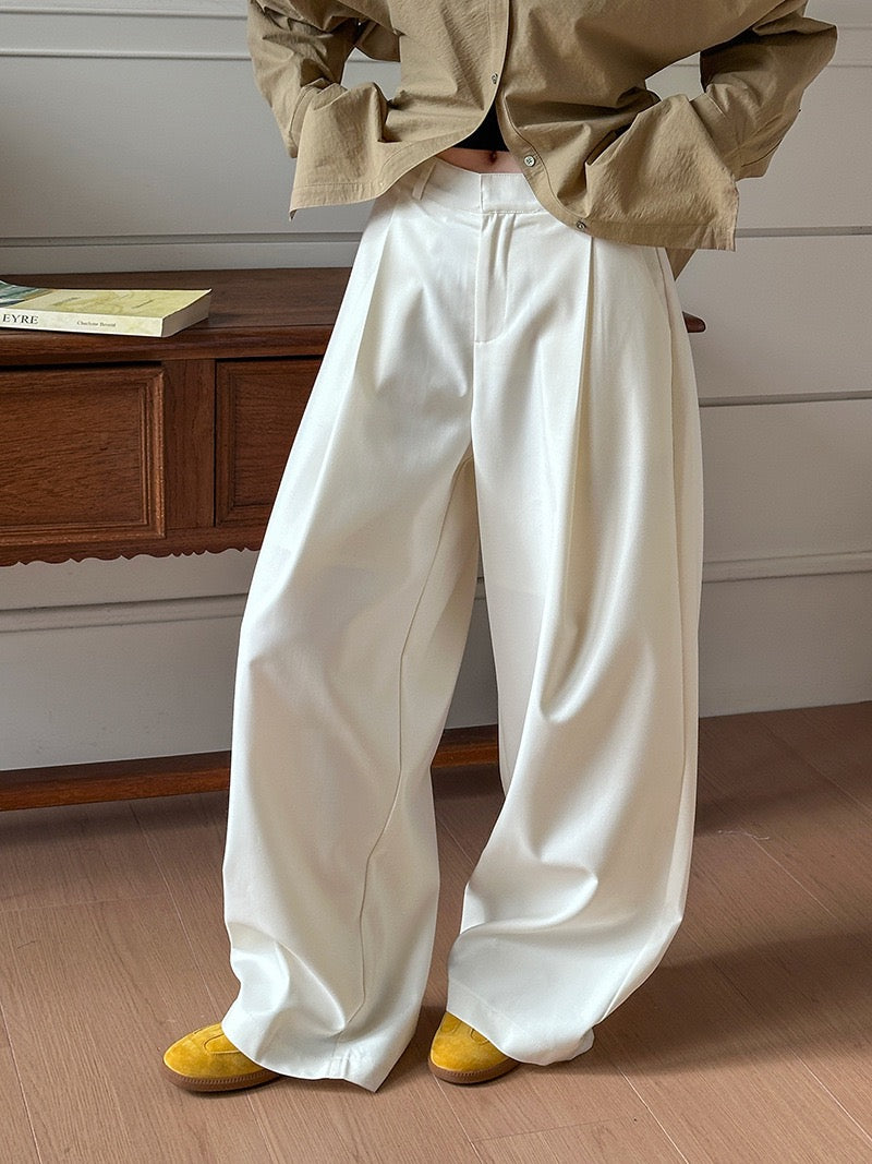 High-Waisted Pleated Wide-Leg Pants