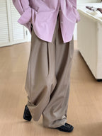 High-Waisted Pleated Wide-Leg Pants