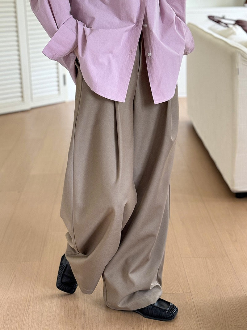 High-Waisted Pleated Wide-Leg Pants