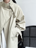 British Minimalist Knee-length Trench Coat