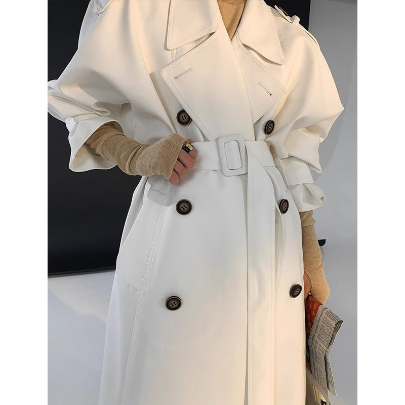 Old British Double-breasted Mid-length Trench Coat