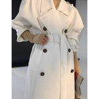 Old British Double-breasted Mid-length Trench Coat