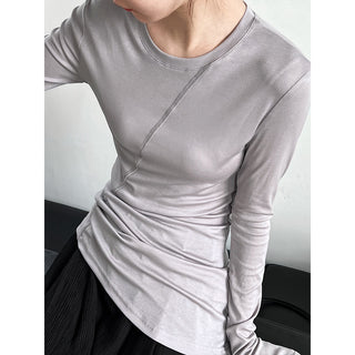 Asymmetric Draped Long Sleeve Top - PAINEVIDA