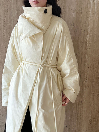 White Duck Down Stand Collar Warm Long Jacket by painevida