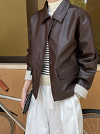 Retro PU Leather High-end Motorcycle Jacket