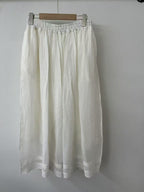Double-layered Ramie Embroidered Straight-leg Cropped Trousers